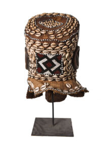 Royal Mask - Beads, Cauri, Wood - Bwoom - Kuba - DR Congo