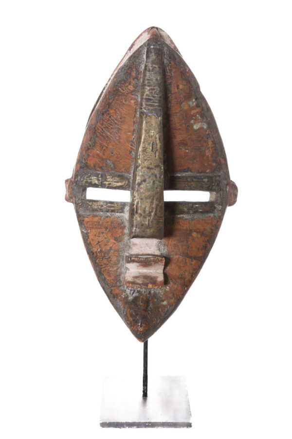 Initiation mask - Wood - Copper - Lwalwa - Congo