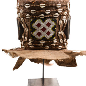 Royal Mask - Beads, Cauri, Wood - Bwoom - Kuba - DR Congo