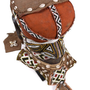 Royal Mask - Beads, Cauri, Wood - Bwoom - Kuba - DR Congo