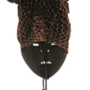 Initiation mask - Copper, Plant fibre, Wood - Salampasu - Congo