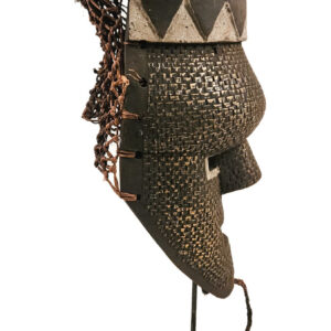 Initiation mask - Copper, Plant fibre, Wood - Salampasu - Congo