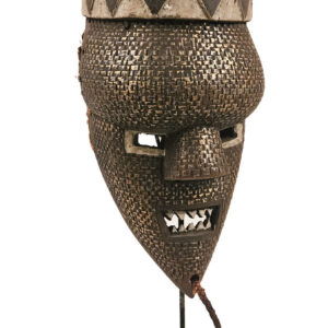 Initiation mask - Copper, Plant fibre, Wood - Salampasu - Congo