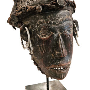 Mask - Wood, Buttons - Lwena - Angola