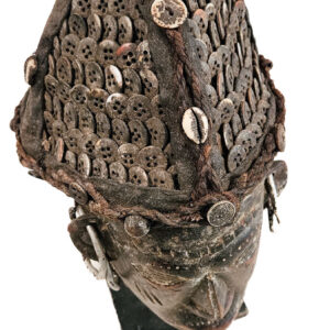 Mask - Wood, Buttons - Lwena - Angola