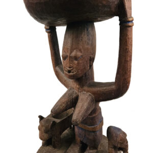 Bowl carier Figure - Wood - Yoruba - Nigeria