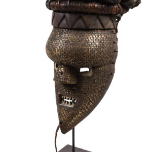 Initiation mask - Copper, Plant fibre, Wood - Salampasu - Congo