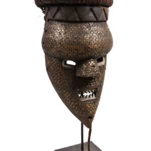 Initiation mask - Copper, Plant fibre, Wood - Salampasu - Congo