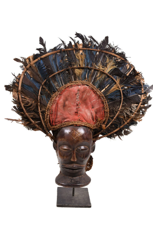 Chihongo Mask - Raphia, Wood - Chokwe - DR Congo