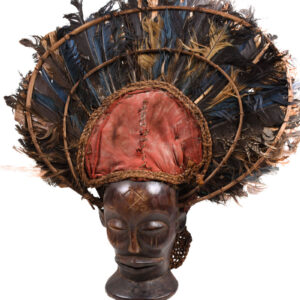 Chihongo Mask - Raphia, Wood - Chokwe - DR Congo