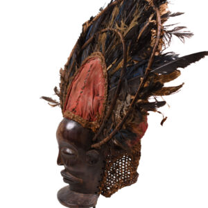 Chihongo Mask - Raphia, Wood - Chokwe - DR Congo