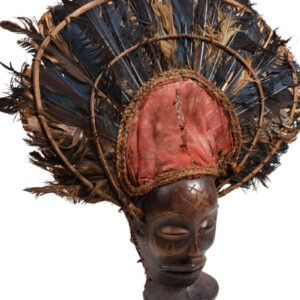 Chihongo Mask - Raphia, Wood - Chokwe - DR Congo