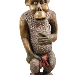 Monkey Figure - Wood, Copper - Bulu - Cameroon