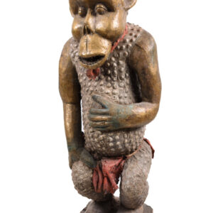 Monkey Figure - Wood, Copper - Bulu - Cameroon