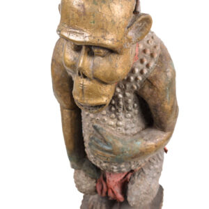 Monkey Figure - Wood, Copper - Bulu - Cameroon