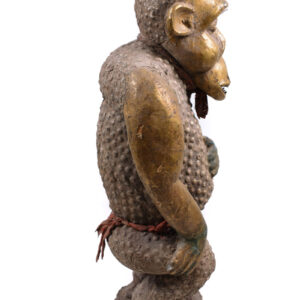 Monkey Figure - Wood, Copper - Bulu - Cameroon