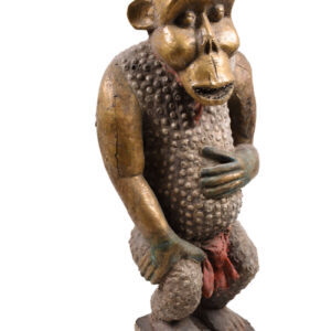 Monkey Figure - Wood, Copper - Bulu - Cameroon