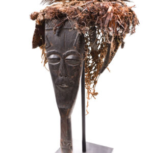 Lele Mask - Wood, Plant fibre, Feathers - KUBA - Congo