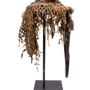 Lele Mask - Wood, Plant fibre, Feathers - KUBA - Congo