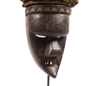 Initiation mask - Plant fibre, Wood - Salampasu - Congo