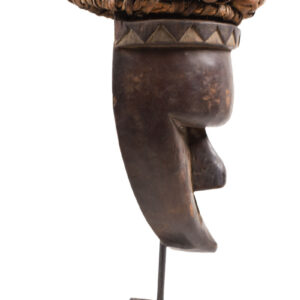 Initiation mask - Plant fibre, Wood - Salampasu - Congo