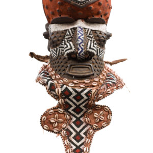 Royal Mask - Beads, Cauri, Wood - Bwoom - Kuba - DR Congo