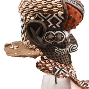 Royal Mask - Beads, Cauri, Wood - Bwoom - Kuba - DR Congo