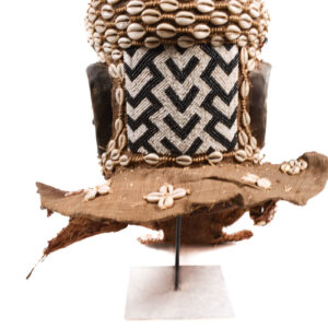 Royal Mask - Beads, Cauri, Wood - Bwoom - Kuba - DR Congo