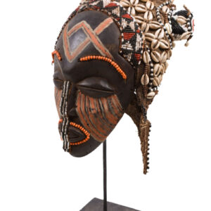 Mask - Beads, Cauris, Plant fibre, Wood - Ngaady A Waash Bushoong - Kuba - Congo