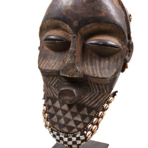 Tribal Mask - Beads, Cauri, Wood - Biombo - Kuba - DR Congo