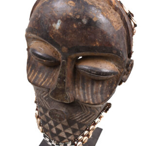 Tribal Mask - Beads, Cauri, Wood - Biombo - Kuba - DR Congo