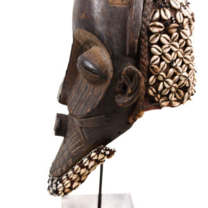 Tribal Mask - Beads, Cauri, Wood - Biombo - Kuba - DR Congo