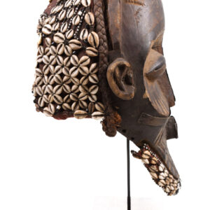 Tribal Mask - Beads, Cauri, Wood - Biombo - Kuba - DR Congo