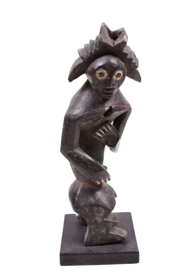 Ancestor figure - Wood - Mumuye - NigeriaCountry: Benin Material: Bronze Estimated period: Mid 20th century Sold with stand: No Dimensions: 14x5x3 cm Weight: 220 gram Condition: Good condition, used with some signs of wear