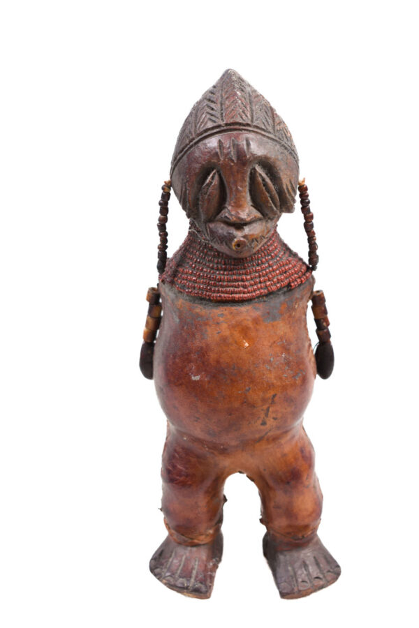 Fertility Doll - Terracotta, Beads, Leather - Chiki chiki - Cameroon