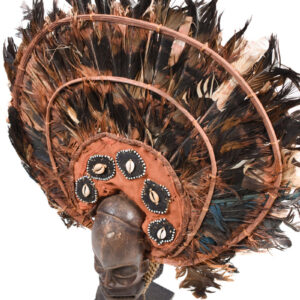 Chihongo Mask - Feathers, Wood - Chokwe - DR Congo