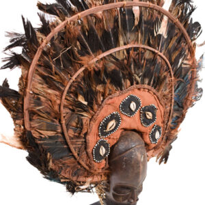 Chihongo Mask - Feathers, Wood - Chokwe - DR Congo