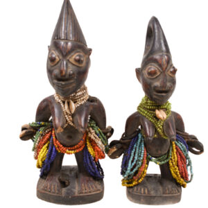 Ibeji Twins - Glass beads, Wood, Cauri shells - Yoruba - Nigeria