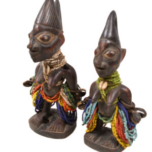 Ibeji Twins - Glass beads, Wood, Cauri shells - Yoruba - Nigeria