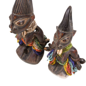 Ibeji Twins - Glass beads, Wood, Cauri shells - Yoruba - Nigeria