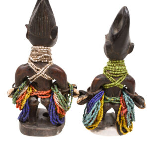 Ibeji Twins - Glass beads, Wood, Cauri shells - Yoruba - Nigeria