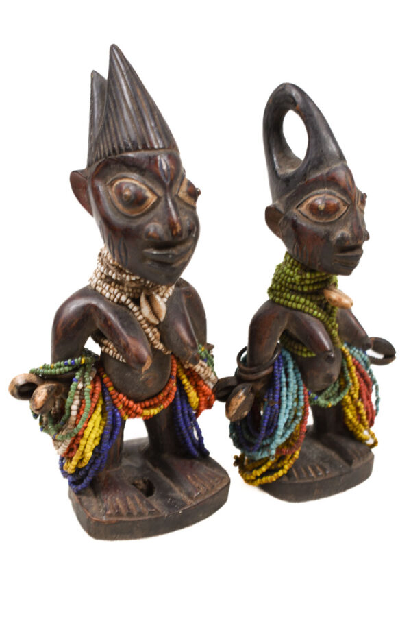 Ibeji Twins - Glass beads, Wood, Cauri shells - Yoruba - Nigeria