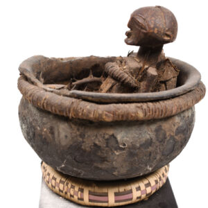 Divination Bowl - Wood, Terracotta - Songye - Congo