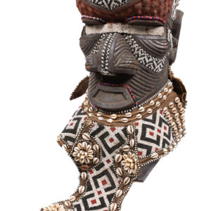 Royal Mask - Beads, Cauri, Wood - Bwoom - Kuba - DR Congo