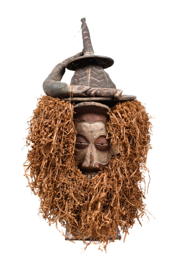 Initiation mask - Textile, Wood - Yaka - Congo