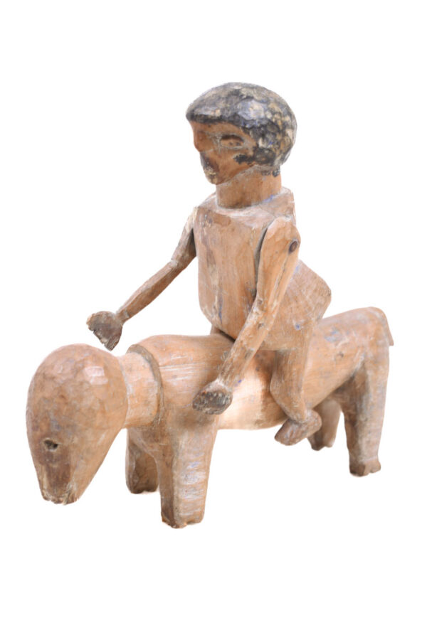 Horse + Rider Figure - Wood - Adan Ewe - Togo