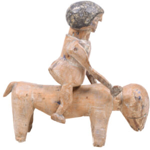 Horse + Rider Figure - Wood - Adan Ewe - Togo